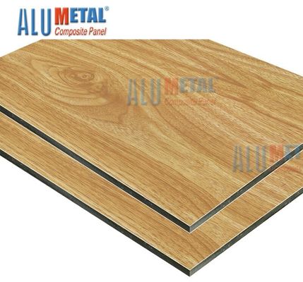 1500 X 4000mm NANO Coated Wooden Bond Aluminium Composite Panel 6mm